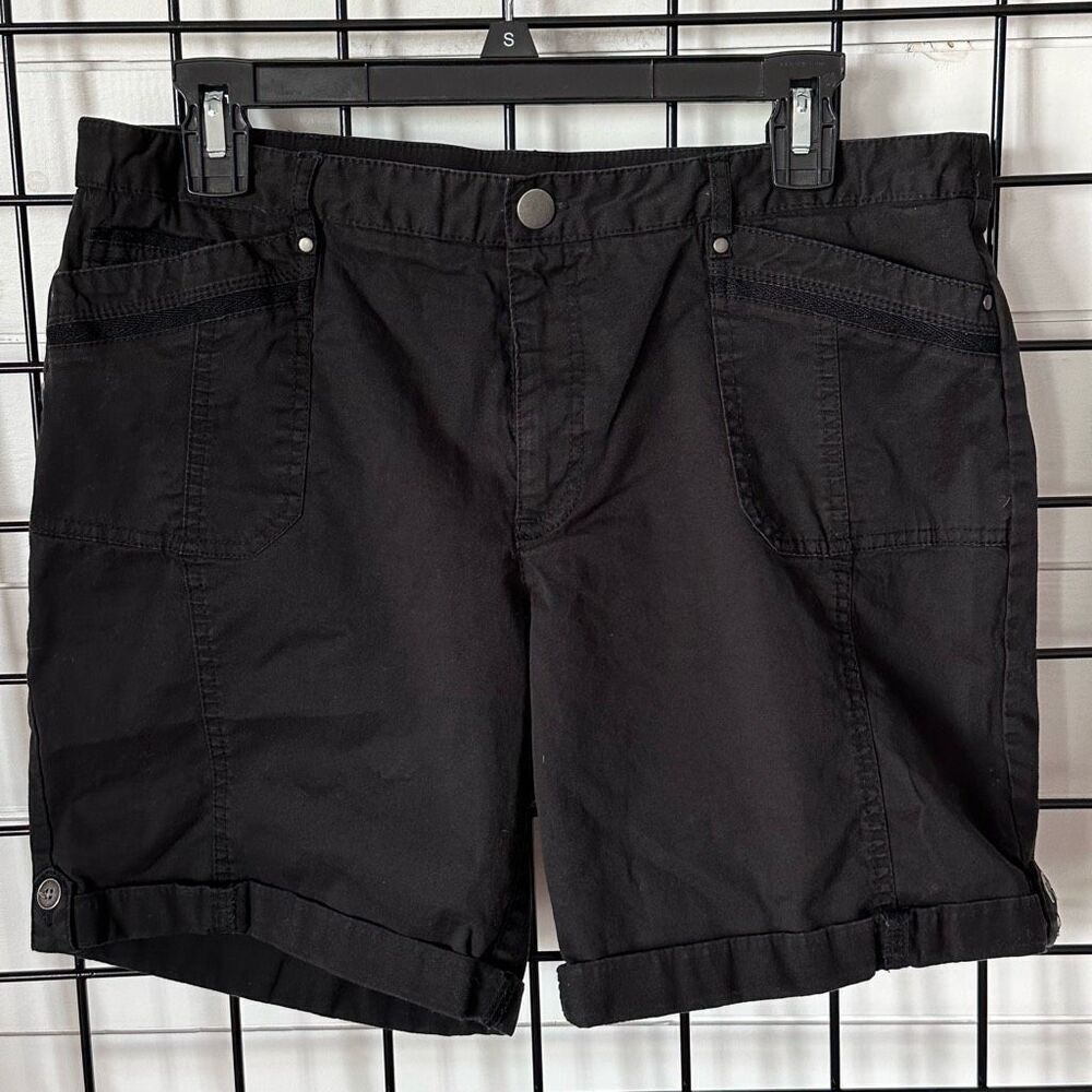 Counterparts Flat Front Chino Shorts Womens 10 Black Casual Walking‎